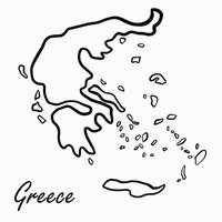 doodle dessin à main levée de la carte de la grèce. vecteur