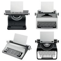 machine à écrire ancienne maquette, style réaliste vecteur