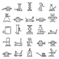 ensemble d'icônes de vérin à vis moderne, style de contour vecteur