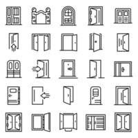 jeu d'icônes d'entrée, style de contour vecteur