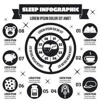 concept infographique de sommeil, style simple vecteur