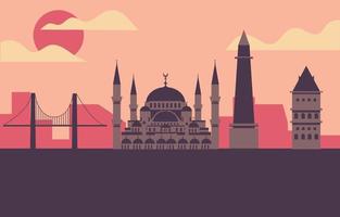 illustration de la ville d'istanbul vecteur