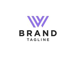 lettre initiale w logo bleu couleurs ruban logo d'entreprise plat monochrome vecteur illustration design logo modèle