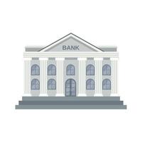 icône de bâtiment de banque dans un style plat isolé sur fond blanc. illustration vectorielle. vecteur