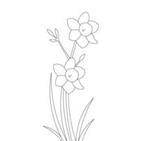 illustrations vectorielles de la page de coloriage de croquis de fleurs d'herbes botaniques vecteur