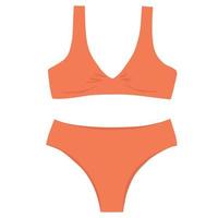 maillot de bain bikini orange vecteur