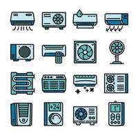 ensemble d'icônes de conditionneur, style de contour vecteur
