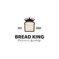 conception de logo de pain roi style vintage, combinaison de pain avec l'icône du logo de la couronne vecteur