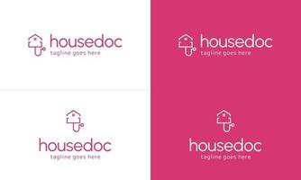 création de logo de médecin de maison sur fond isolé, maison avec concept de logo stéthoscope moderne