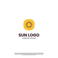 concept moderne de conception de logo soleil minimaliste simple vecteur