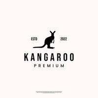 silhouette de kangourou logo design vintage vecteur