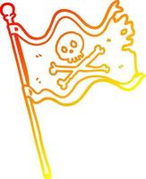 drapeau de pirate de dessin de ligne de gradient chaud vecteur