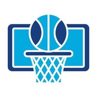icône de deux couleurs de glyphe de basket-ball vecteur