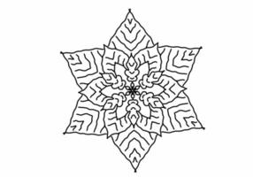 main dessiner ligne mandala floral vecteur