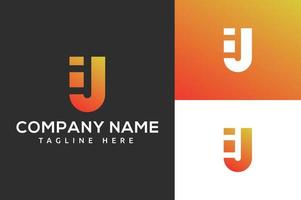 alphabet lettres initiales monogramme logo ij, ji, i et j. vecteur de conception de logo simple lettre ij avec dégradé moderne. symbole graphique de l'identité de l'entreprise