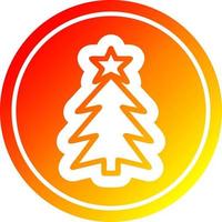 arbre de noël circulaire dans le spectre de gradient chaud vecteur