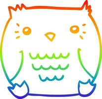 arc en ciel gradient ligne dessin dessin animé hibou vecteur