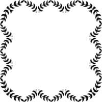 cadre carré de branches noires décoratives sur fond blanc. cadre vectoriel isolé pour votre conception.