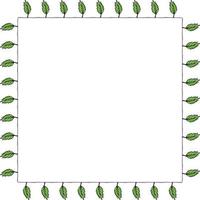 cadre carré avec feuilles sculptées. couronne isolée sur fond blanc pour votre conception vecteur