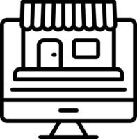 icône de ligne de vecteur de boutique en ligne