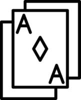 icône de ligne de vecteur de carte à jouer