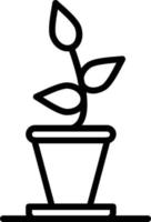 icône de ligne de vecteur de plante