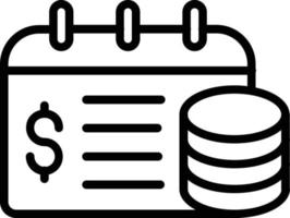 icône de ligne de vecteur de jour de paiement