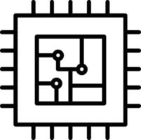 icône de ligne de vecteur de processeur