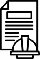 icône de ligne de vecteur de document de fichier