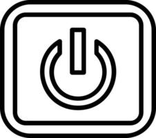 icône de ligne de vecteur de bouton d'alimentation