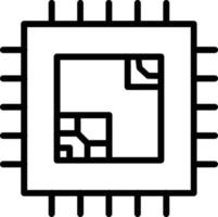icône de ligne de vecteur de processeur