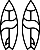 icône de ligne de vecteur de planche de surf