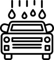 icône de ligne de vecteur de lavage de voiture