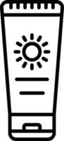 icône de ligne de vecteur de crème solaire