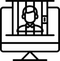 icône de ligne de vecteur de prison