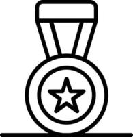icône de ligne vecteur médaille
