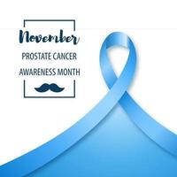fond du mois de sensibilisation au cancer de la prostate. illustration vectorielle du ruban bleu, symbole de sensibilisation au cancer de la prostate. vecteur
