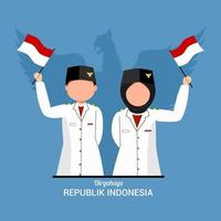 célébration de la fête de l'indépendance indonésienne vecteur