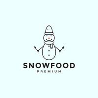 bonhomme de neige avec cuillère fourchette logo design vecteur symbole graphique icône illustration idée créative