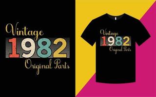 modèle de t-shirt graphique vintage anniversaire 1982 vecteur