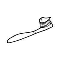 brosse à dents doodle dessinée à la main. illustration vectorielle. vecteur