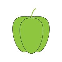 illustration vectorielle de poivre de santé de légumes frais verts vecteur