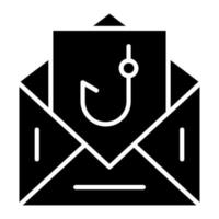 icône de glyphe de phishing par e-mail vecteur