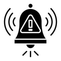 icône de glyphe d'alarme d'avertissement vecteur