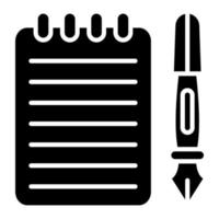 icône de glyphe de cahier vecteur
