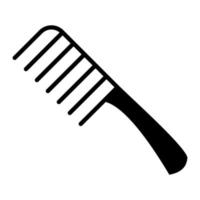 icône de glyphe de peigne à cheveux vecteur