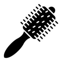 icône de glyphe de brosse à cheveux vecteur