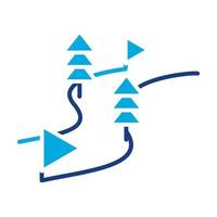 icône de deux couleurs de glyphe de course de snowboard vecteur