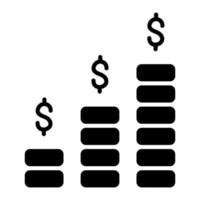 icône de glyphe de revenu vecteur
