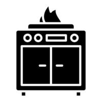 icône de glyphe de cuisinière vecteur